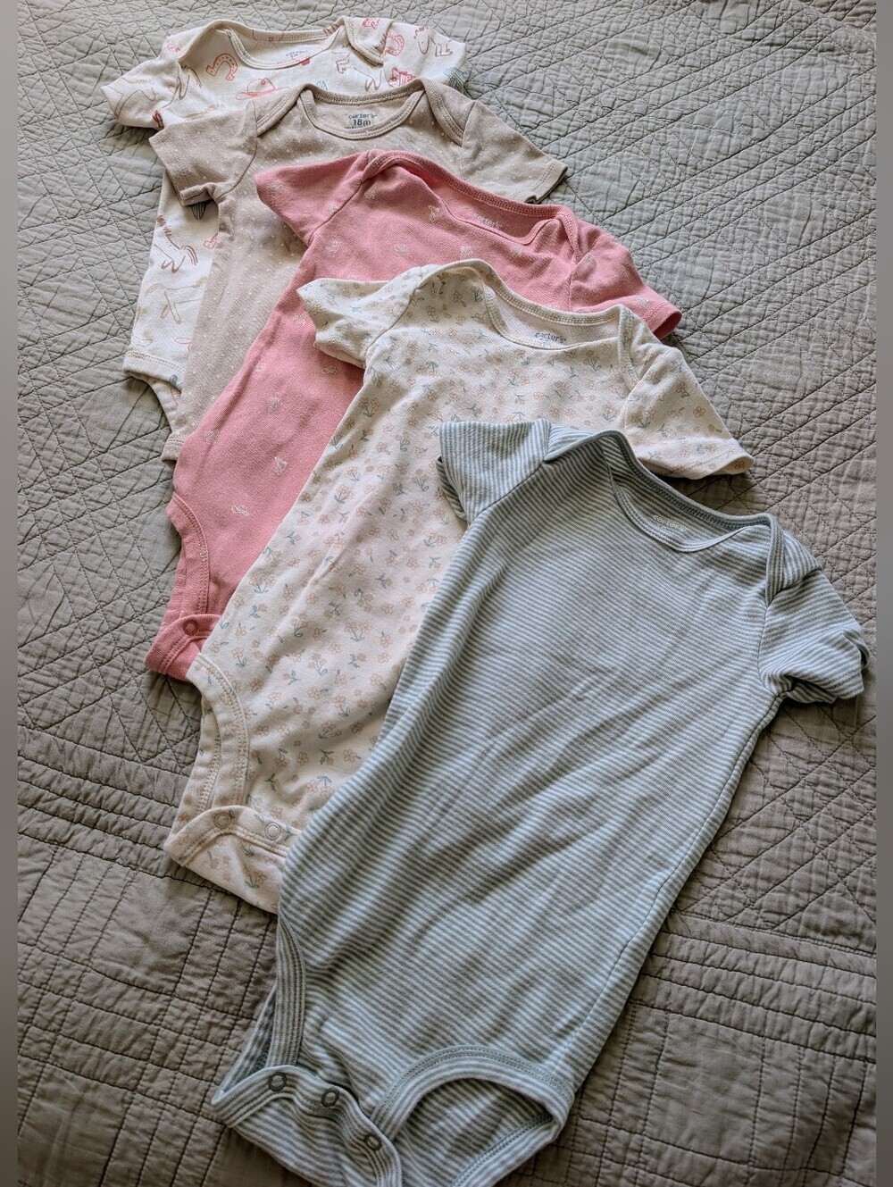 Carters Baby Girl Bodysuit Cotton Pack Size 18M NWOT